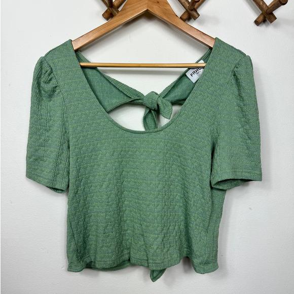 FRNCH Paris Jaimie Textured Fabric Top in Green Size M - Picture 3 of 9